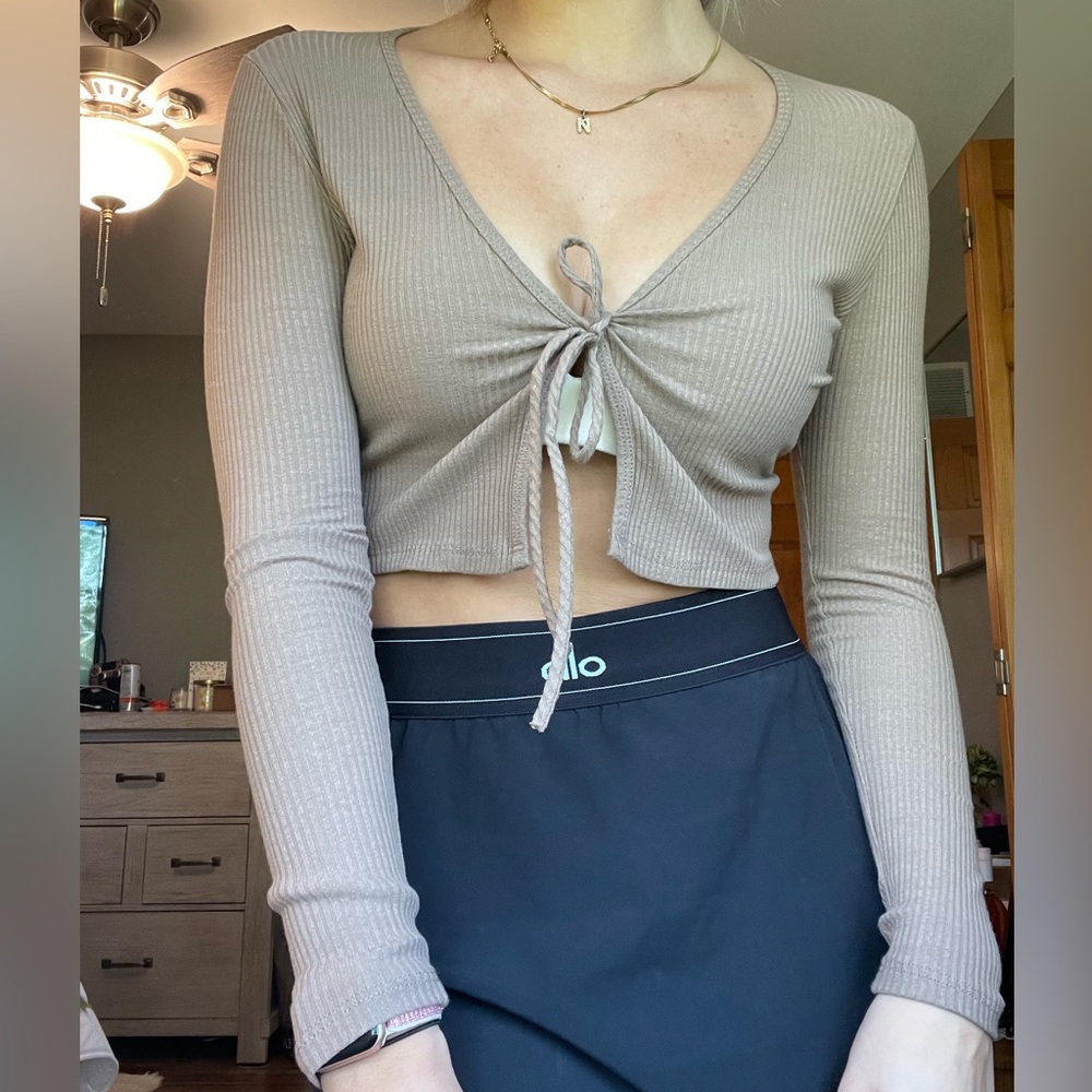 Audrey 3+1 brown tie long sleeve!